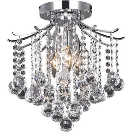 Cling 12 in. Amelia 3 Lights Flush Mount Ceiling Light; Chrome CL2961436